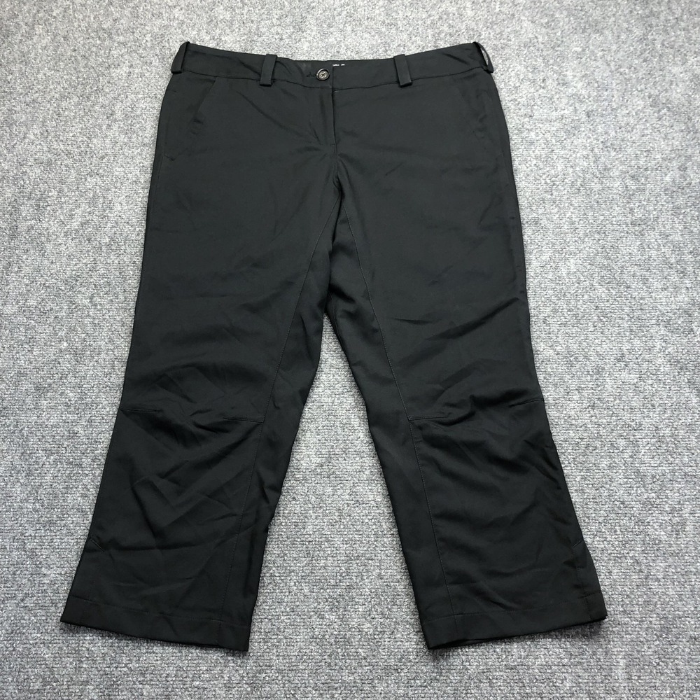 Nike Golf Pants Womens 10 Black Tour Performance Dri-FIT Straight Leg Khakis